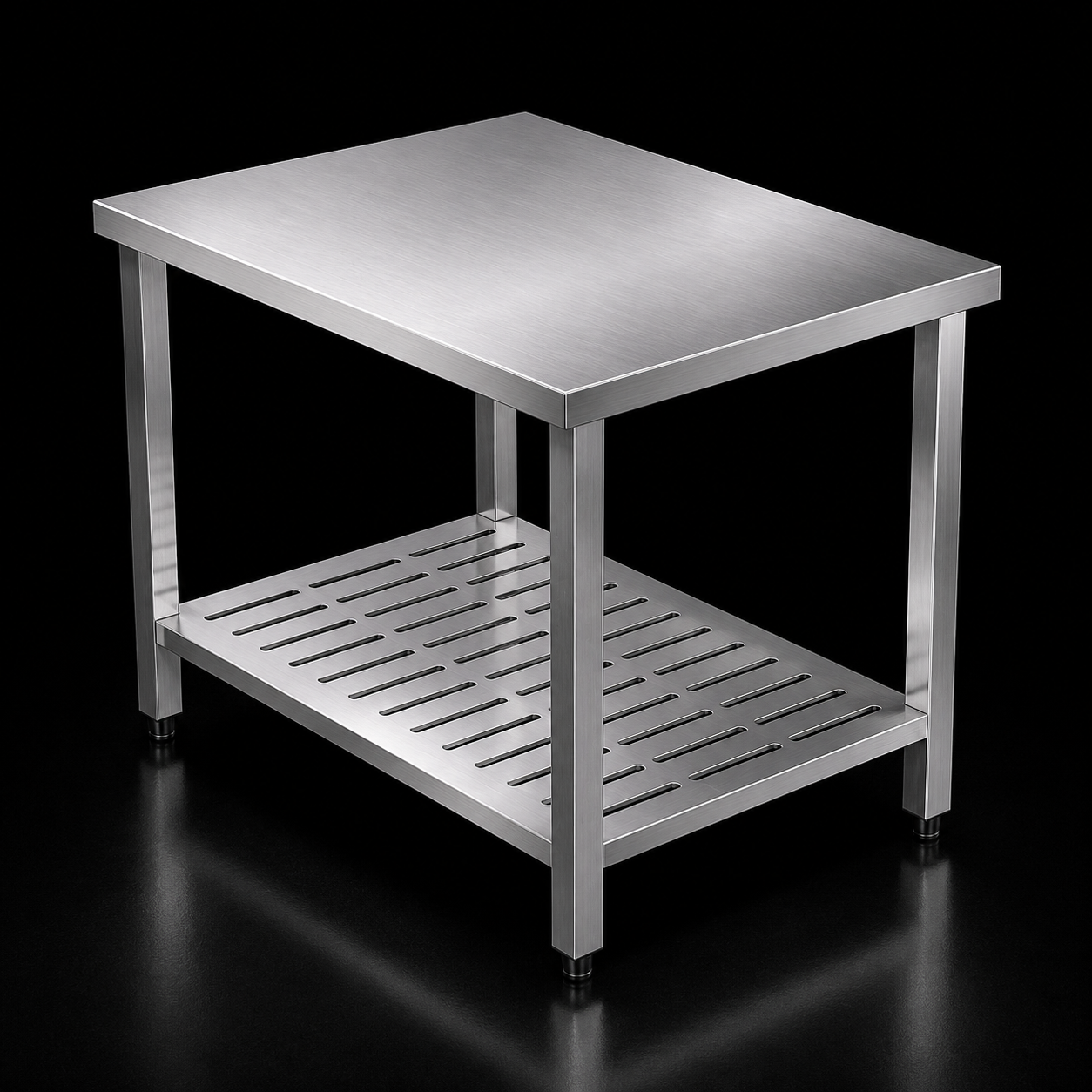 Bàn inox 2 tầng đột lỗ