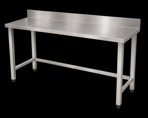 Bàn inox 1 tầng có thành