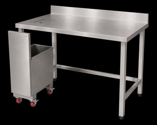 Bàn inox có lỗ xả rác