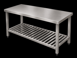Bàn inox hình chữ nhật 2 tầng