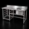 Bàn bếp inox có chậu rửa