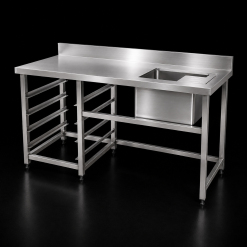 Bàn bếp inox có chậu rửa