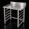 Bàn inox để chén sạch có thanh ray trượt