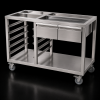 Bàn bếp inox mặt đá làm bánh