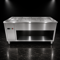 Quầy Giữ Nóng 4 Ngăn Inox - Tủ Giữ Nóng Thức Ăn Hà Tiên