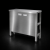 Bàn inox đẹp 2 kệ dưới có cửa mở