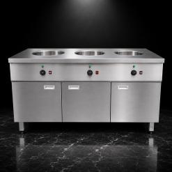 Quầy Giữ Nóng Thức Ăn 3 Nồi Inox