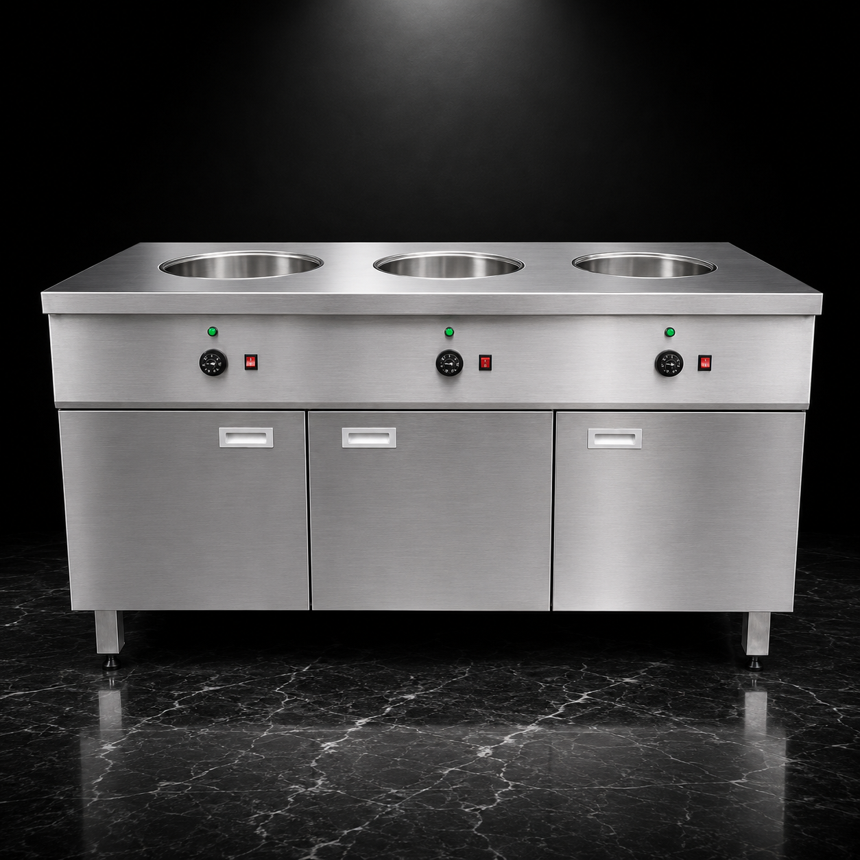 Quầy Giữ Nóng Thức Ăn 3 Nồi Inox