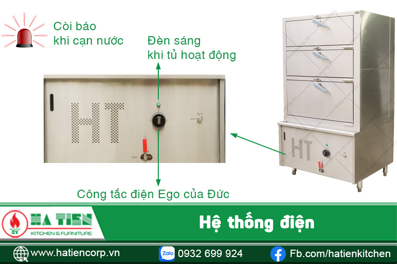 bảng điều khiển tủ hấp 3 tầng điện