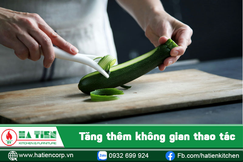 Mặt quầy tăng thêm không gian thao tác