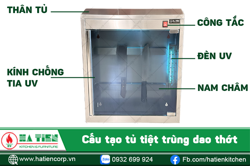 cấu tạo của tủ tiết trùng dao bằng UV