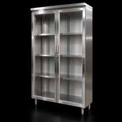 Tủ Bếp Inox Cánh Kính - Tủ Inox Cửa Mở