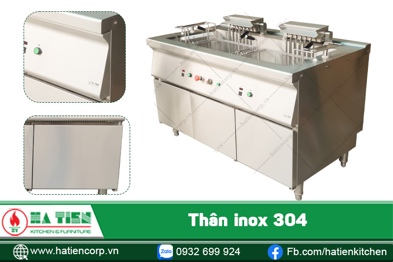 Bếp chiên nhúng công nghiệp bằng inox 304