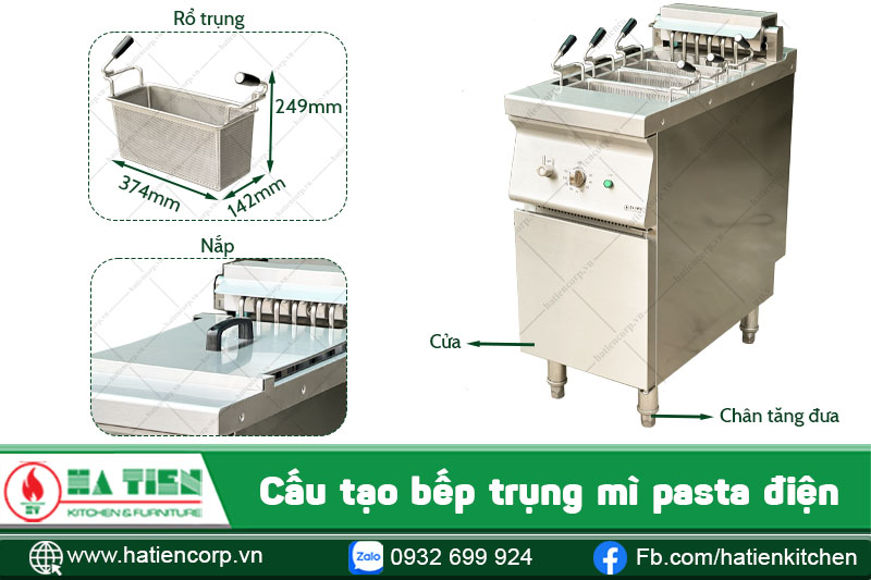 Cấu tạo bếp trụng mì pasta điện