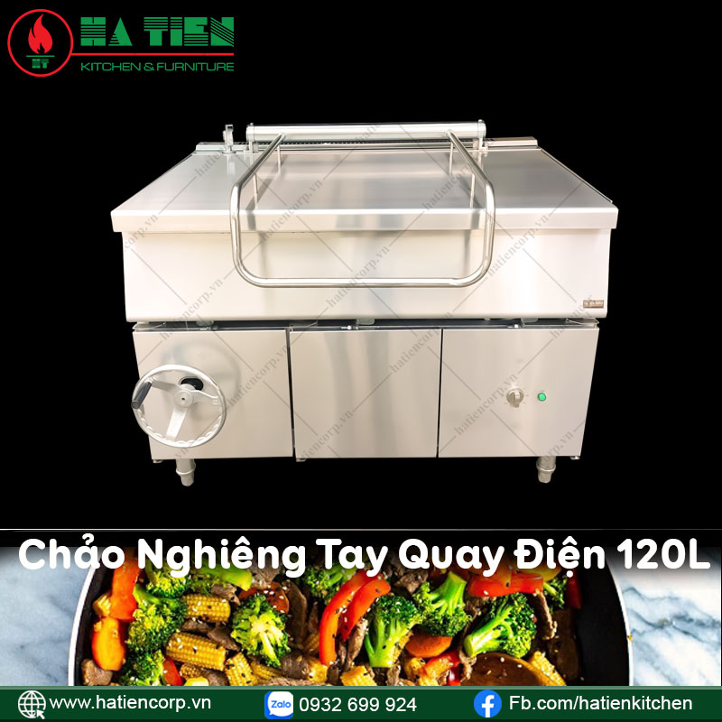 chảo nghiêng tay quay điện 1