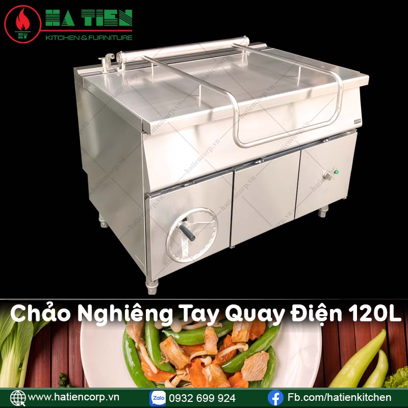 chảo nghiêng tay quay điện 2