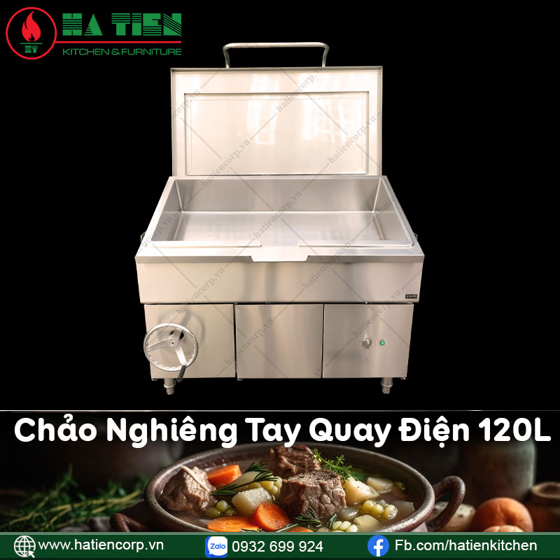 chảo nghiêng tay quay điện 3