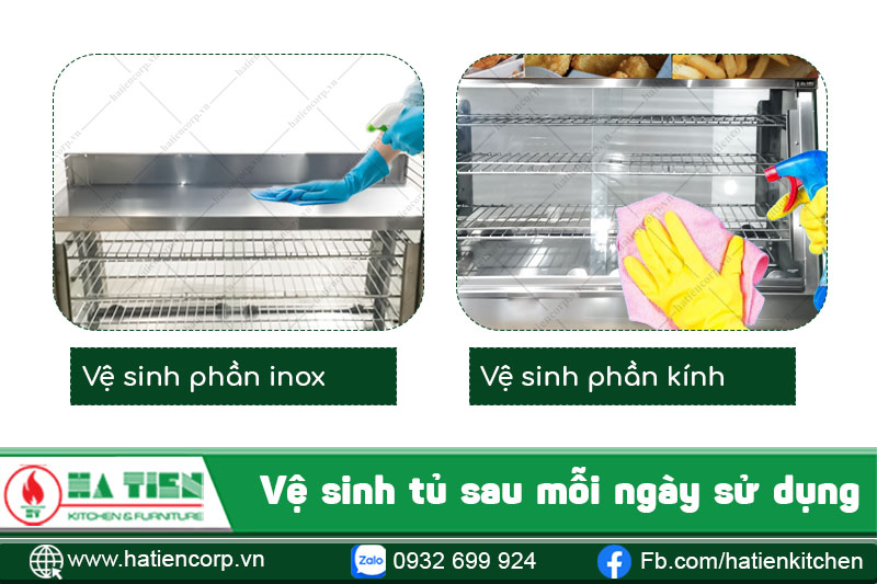 Vệ sinh tủ giữ nóng sau mỗi ngày sử dụng