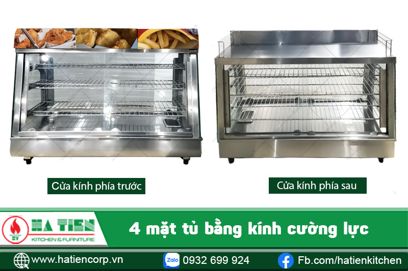 4 mặt tủ làm bằng kính cường lực