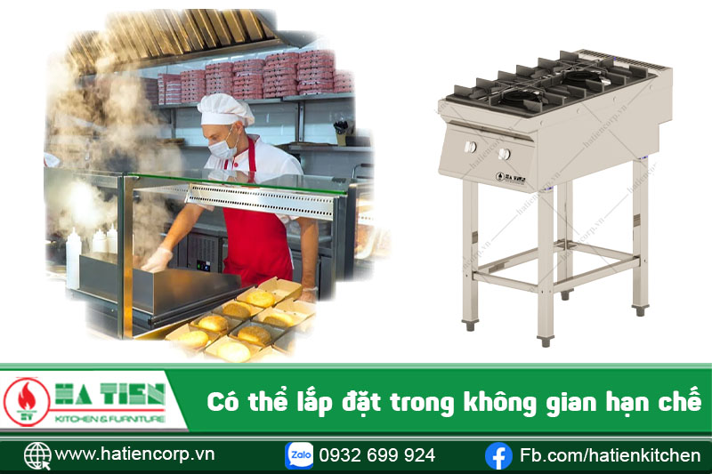 Bếp âu 2 họng ít chiếm diện tích