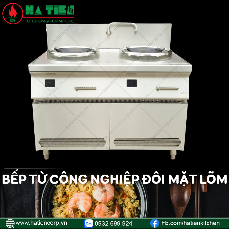 bếp điện từ công nghiệp 2 họng