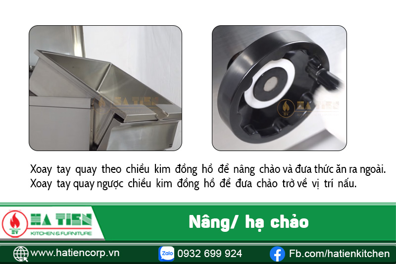 Chảo tay quay công nghiệp - Hà Tiên tư vấn theo công suất và workflow bếp