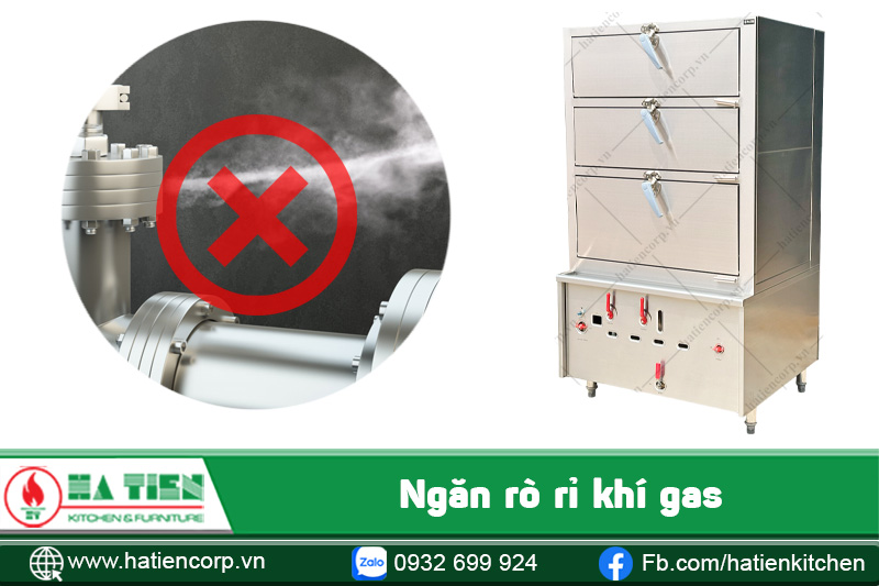 Tủ hấp công nghiệp 3 tầng của Hà Tiên ngăn rò rỉ khí gas