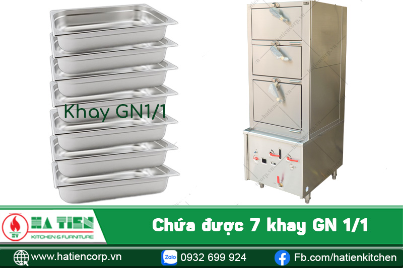 tủ hấp công nghiệp có thể đựng được 7 khay gn1/1