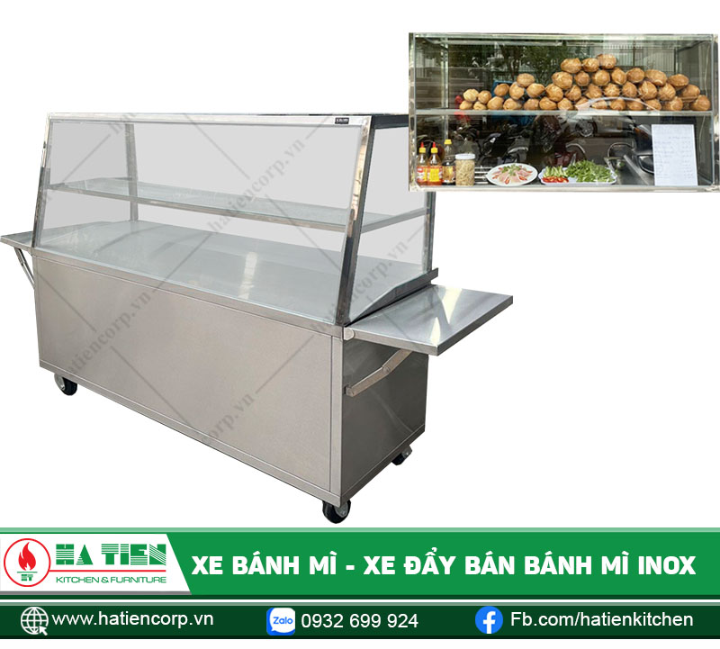 Xe được làm từ inox 304. sáng bóng, bền đẹp