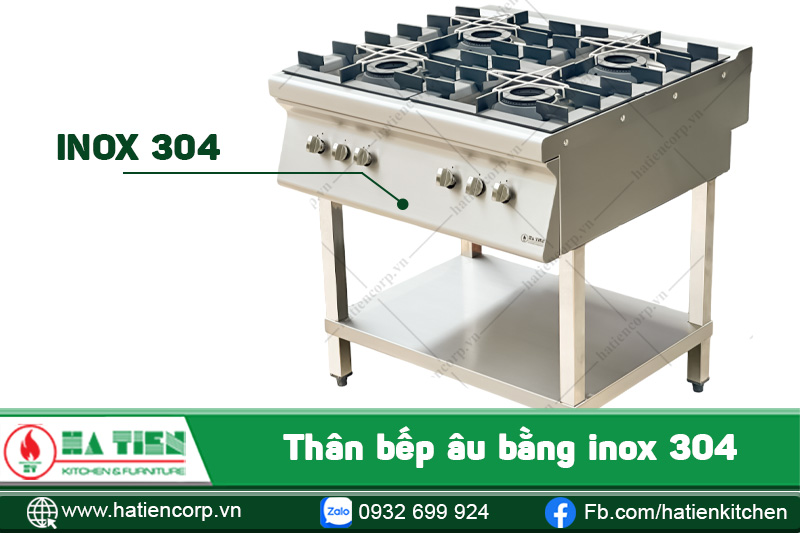 Cấu tạo của bếp âu 4 họng dùng gas