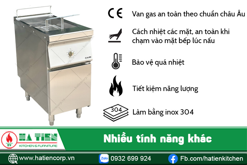 bếp chiên nhúng gas có nhiều tính năng nổi bật