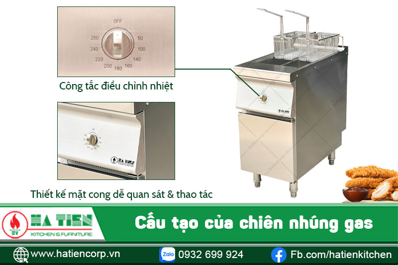 Cấu tạo của bếp chiên nhúng gas đơn