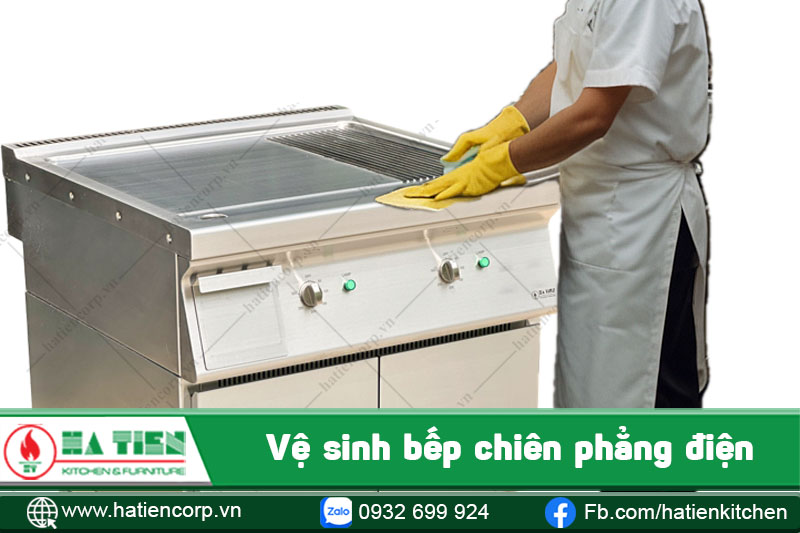 Cách vệ sinh bếp chiên phẳng dùng điện