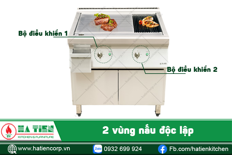 bếp chiên phẳng có mặt nhám dùng điện