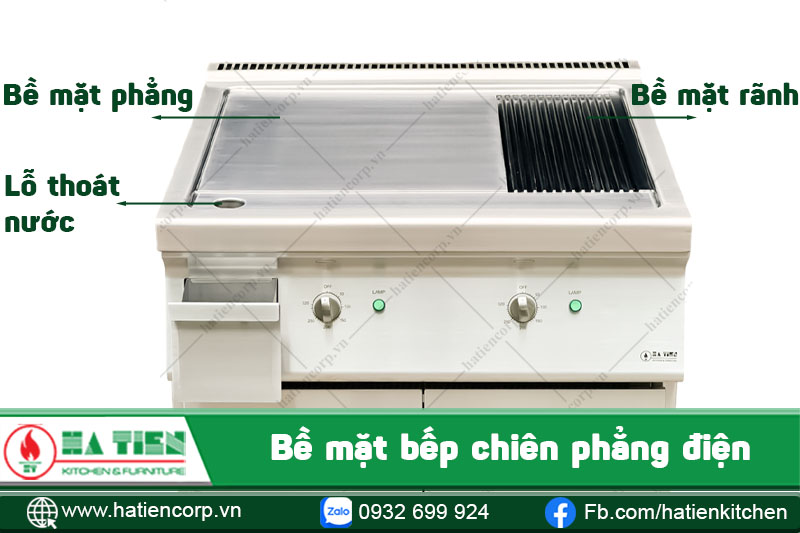 Cấu tạo thân bếp chiên phẳng dùng điện