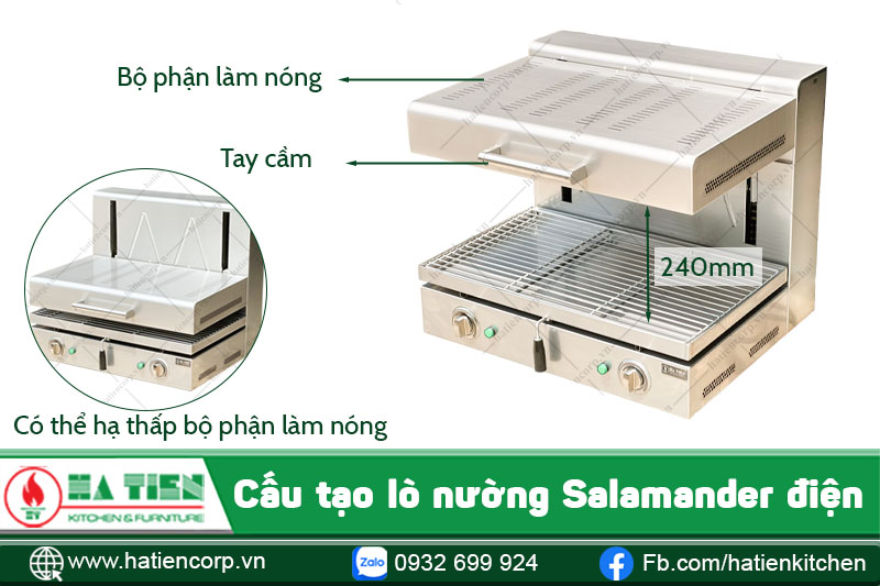 Cấu tạo lò nướng salamander dùng điện