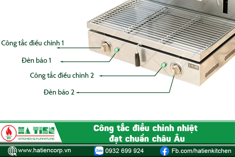 Lò salamander điện sử dụng công tắc điều chỉnh đạt chuẩn châu Âu