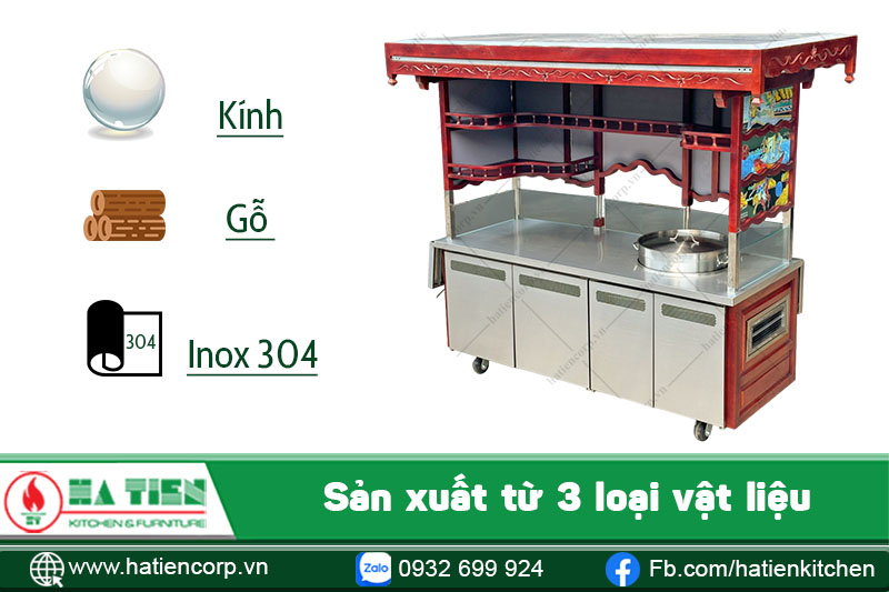 Xe hủ tiếu người Hoa được làm từ 3 loại vật liệu