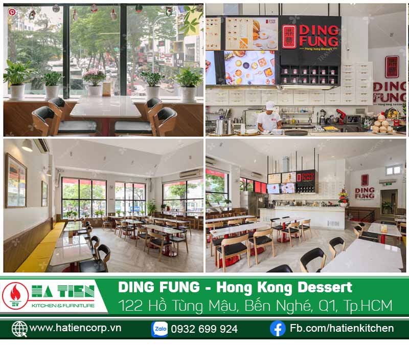 Không gian quán lịch sự và thoáng mát