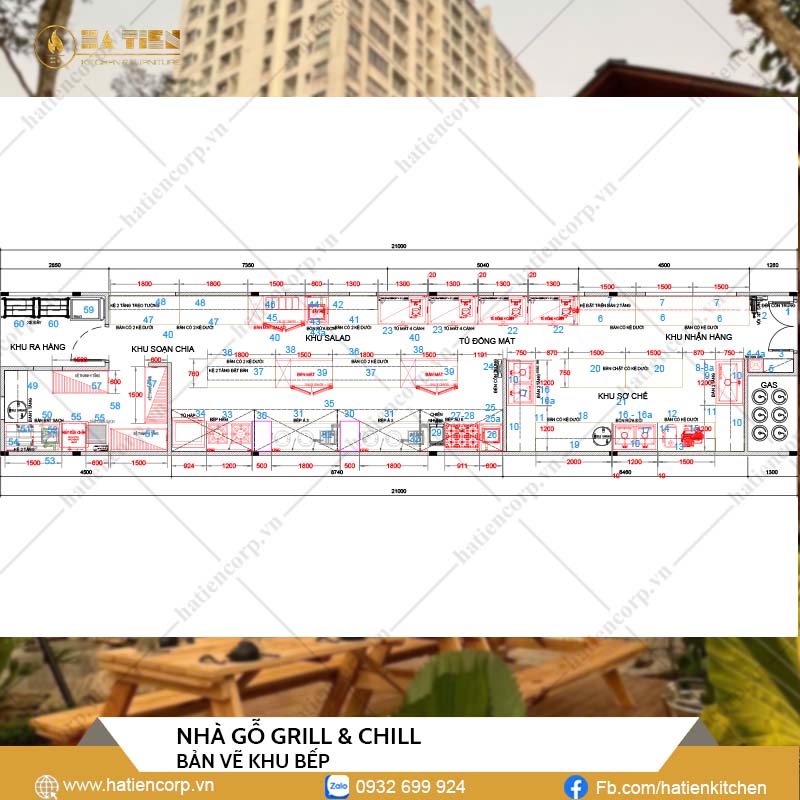 Bản vẽ khu bếp nhà hàng