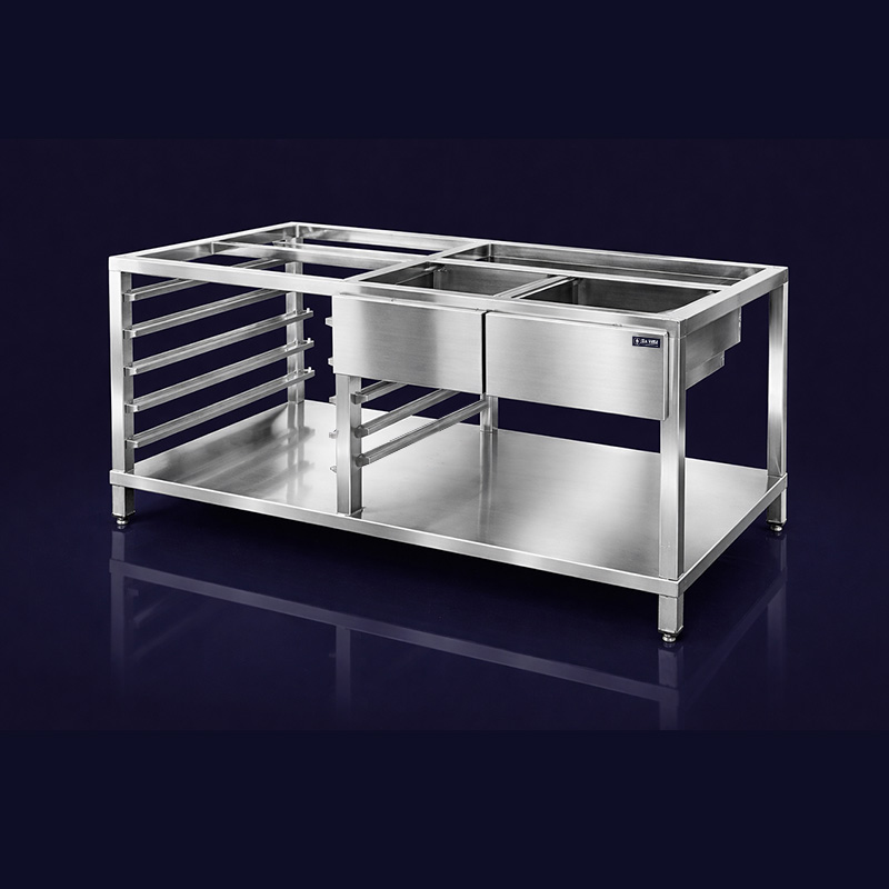 Bàn được thiết kế với khung inox chắc chắn