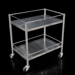 Xe đẩy thức ăn inox 2 tầng