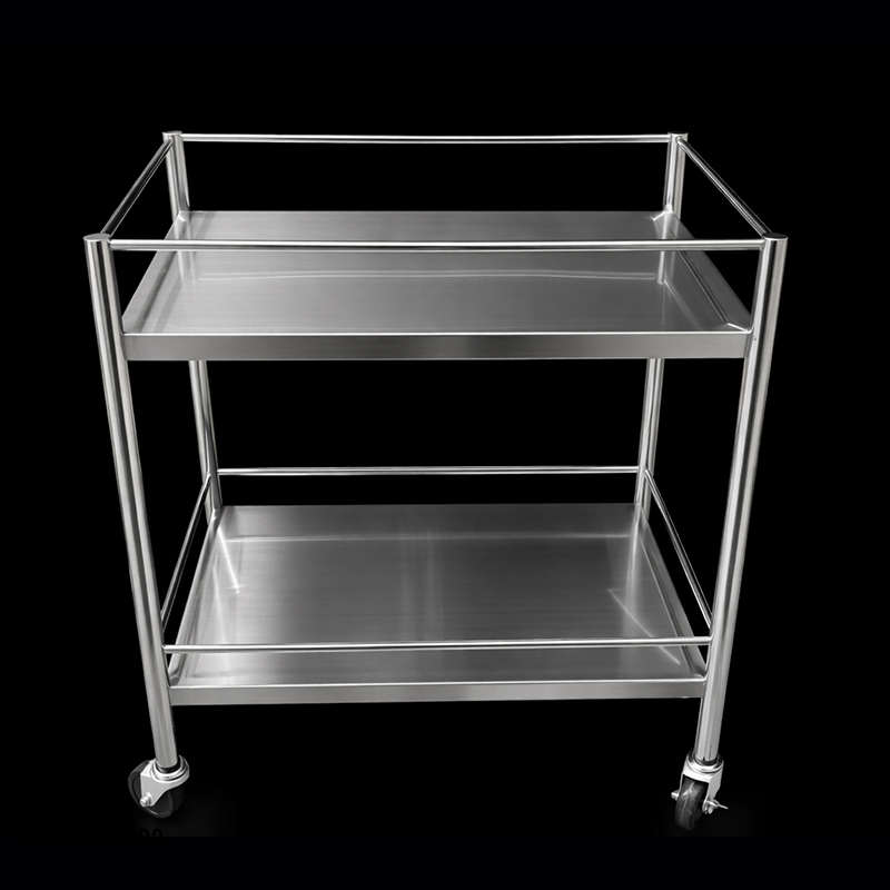 Xe đẩy thức ăn inox 2 tầng