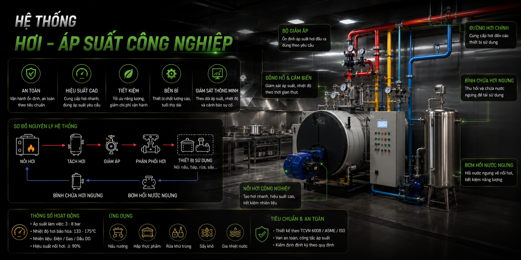 Hơi - Áp suất công nghiệp