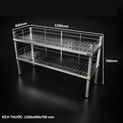 Kệ Lỗ 2 Tầng Để Bàn Inox – Gọn Gàng, Chắc Chắn, Tối Ưu Không Gian