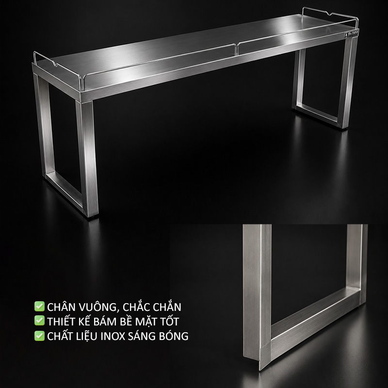 Chân vuông chắc chắn, bám bề mặt tốt