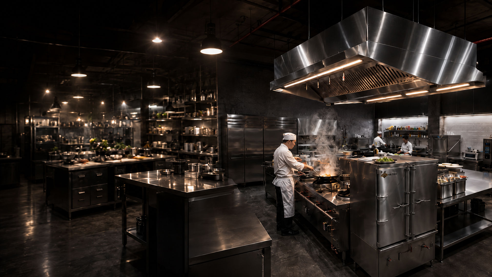 nhàu thầu bếp công nghiệp, nhà máy, banh vien, canteen, truowg học, nhà hang, khách sạn